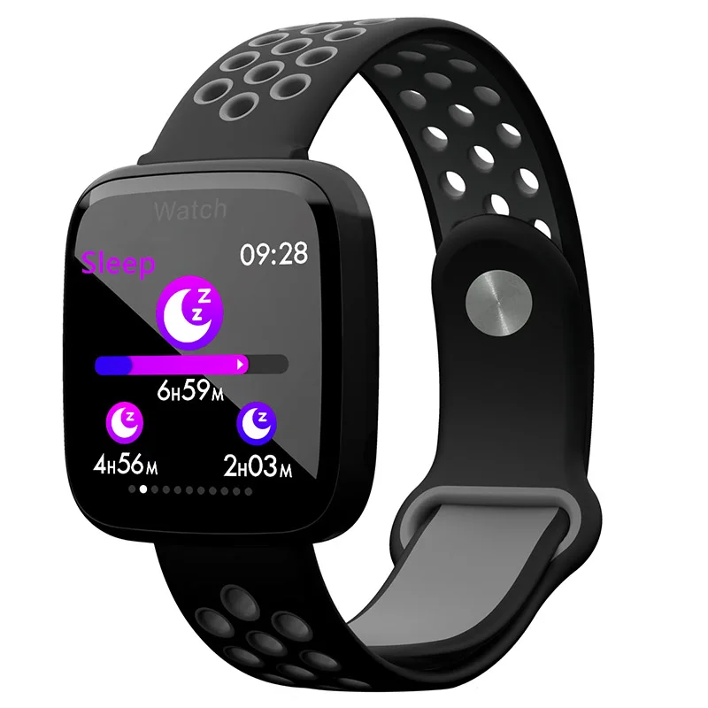Black and Gray Фитнес-браслет gps трекер активности кровяное давление часы Смарт-браслет Музыка Спорт для сна, наручный с дисплеем Смарт-часы для женщин и мужчин - Цвет: Black and Gray