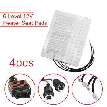 

4pcs 6 Level 12V Carbon Fiber Universal Car Heated Heating Heater Seat Pads Winter Warmer Seat Covers Heated Seat Cushion