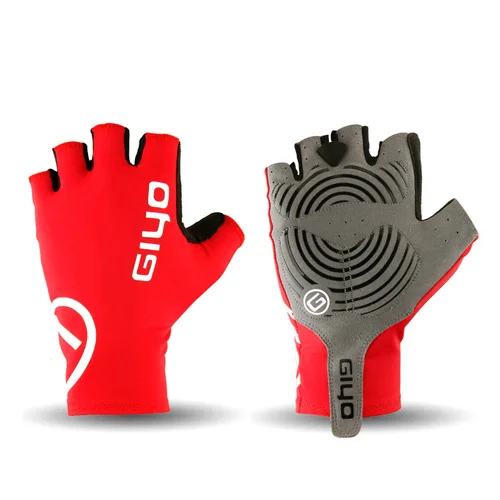Red GIYO летние противоскользящие, велосипедные перчатки, короткие перчатки для езды на велосипеде, дышащие, для активного отдыха и спорта, мужские перчатки для горного велосипеда - Цвет: Red