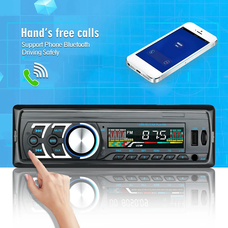 Автомобильный MP3-плеер, автомагнитола, 1 DIN, USB, быстрая зарядка, Bluetooth, громкая связь, цифровой медиаплеер, 4X25 Вт, fm-радио, поддерживает IOS и Android