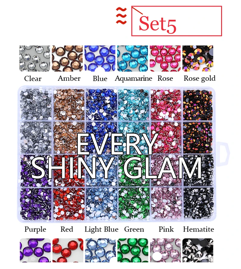 Embroidery Machines 19200pcs/box Resin Loose Rhinestone Rainbow Color AB Glue On Rhinestones for DIY Creative Design Decoration Crafts tailoring marker pencil