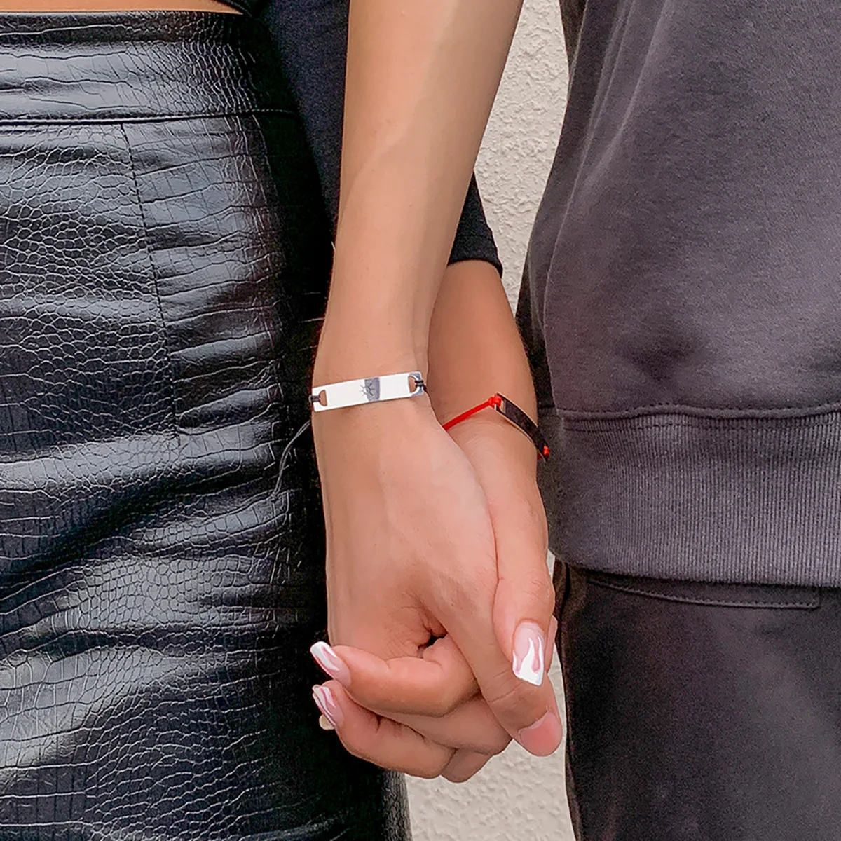 Keep Me In Your Heart Stainless Steel His and Hers Couple Bangle