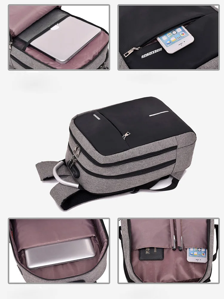 Uosc homens multifunction anti roubo mochila 2019