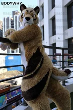 Costume de mascotte en fourrure léopard, longue tenue de fête Cosplay, Costume Ad 