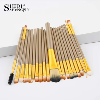 

SHIDISHANGPIN professional 20PCS Makeup Brushes Luxury Foundation Powder Blush Eyeshadow Concealer Lip Eye Makeups Brushes tools
