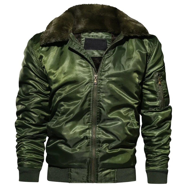 

Winter Jacket Men's Military Flight Jackets Coat Thicken Warm Coat European Size XS-3XL
