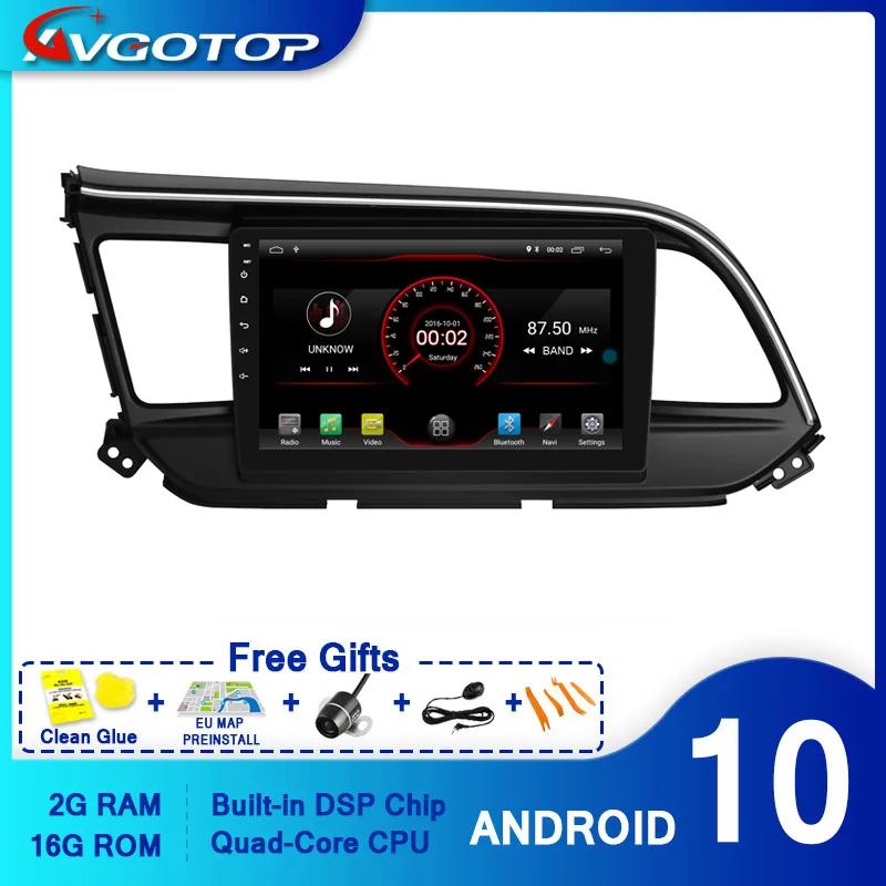 AVGOTOP Android 10 Bluetooth GPS автомобильный Радио dvd-плеер для HYUNDAI ELANTRA 2019 | Автомобили и
