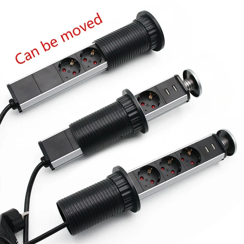 3 отверстия Розетка с usb зарядным портом кухонный стол настольные выдвижные розетки(ЕС, США, Великобритания, Австралия) Вилка