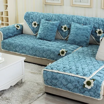 

Sofa cushions European winter thick plush fabric Four Seasons non-slip simple modern combination Flannel sofa cover towel