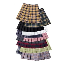 

Summer Skirt High Waist Women Pleated Skirts Fashion Slim Waist Women Sweet Girls Dance Skirt Plaid Casual Ladies Short Skirts