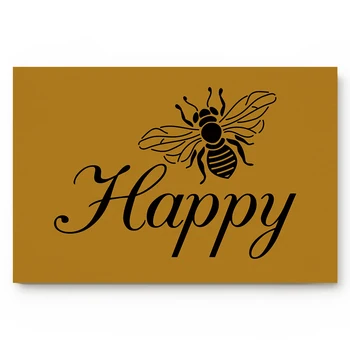 

Anti-Slip Bathroom Kitchen Mat Bee Happy Brown Doormat Living Room Door Mats Outdoor/indoor Home Decoration