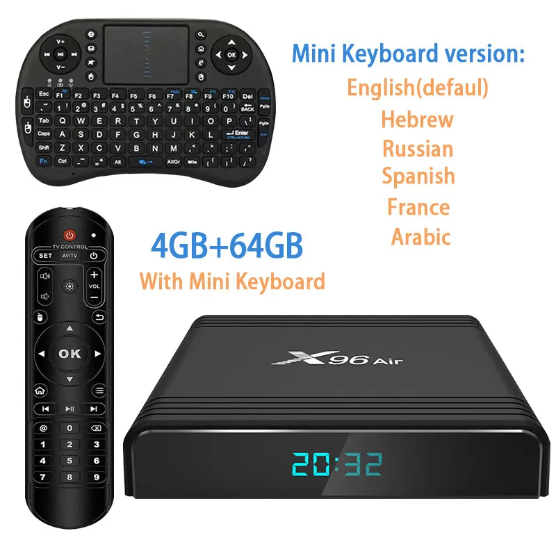 Android 9,0 4G 64G Youtube tv BOX Google Assistant Store2.4G& 5,8G Wifi Bluetooth Amlogic S905X3 Play Store IP tv Top Box - Цвет: 4G 64G keyborad
