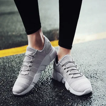 

MoneRffi 2019 Torridity Men Casual Vulcanize Shoes Size 44 Breathable Casual Sports Male Sneakers Mesh Trainers -up Flat Shoes