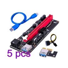 

5pcs Newest VER009 USB 3.0 PCI-E Riser VER 009S Express 1X 4x 8x 16x Extender Riser Adapter Card SATA 15pin to 6 pin Power Cable