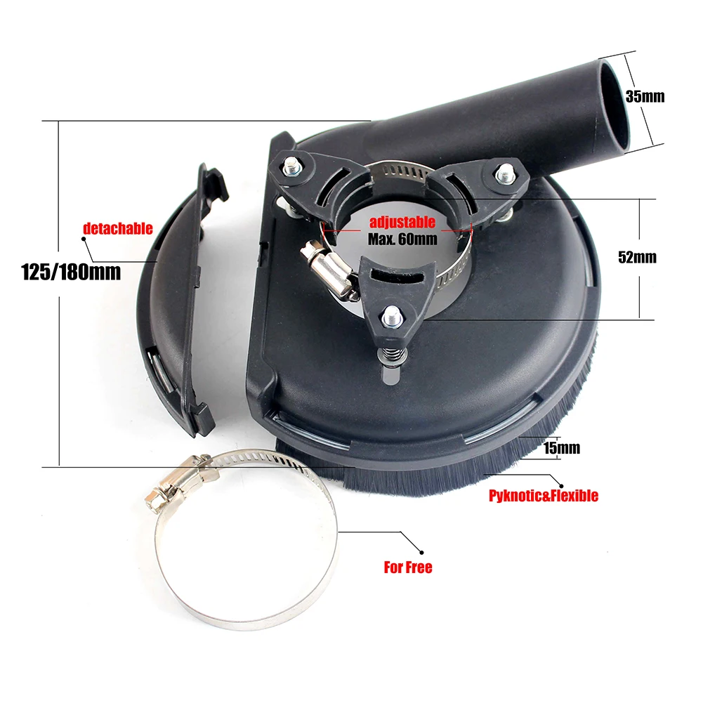 5/7 дюйма 125/180 мм Универсальный поверхностный шлифовальный пылезащитный кожух инструменты для углового шлифовального станка пылеуловитель