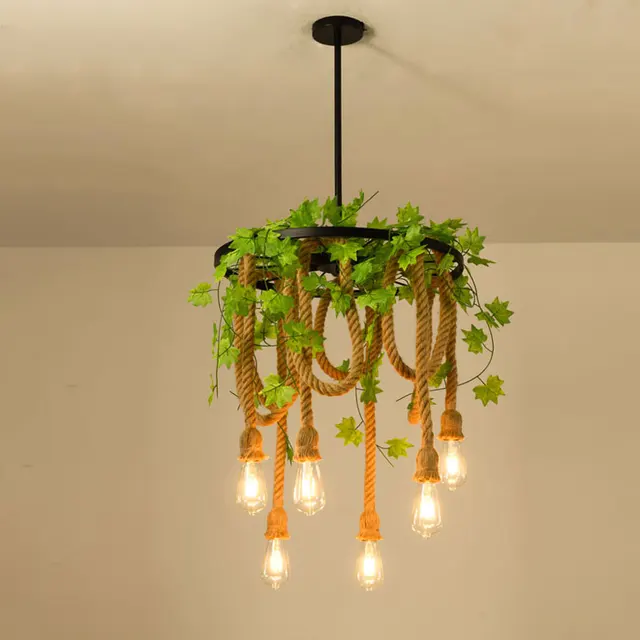 Loft Retro Vintage Lamps E27 Rope Lights Bar Restaurant Living Room Dining Room Cafe Pub Club Office Industry Wind Chandelier Pendant Lights Aliexpress