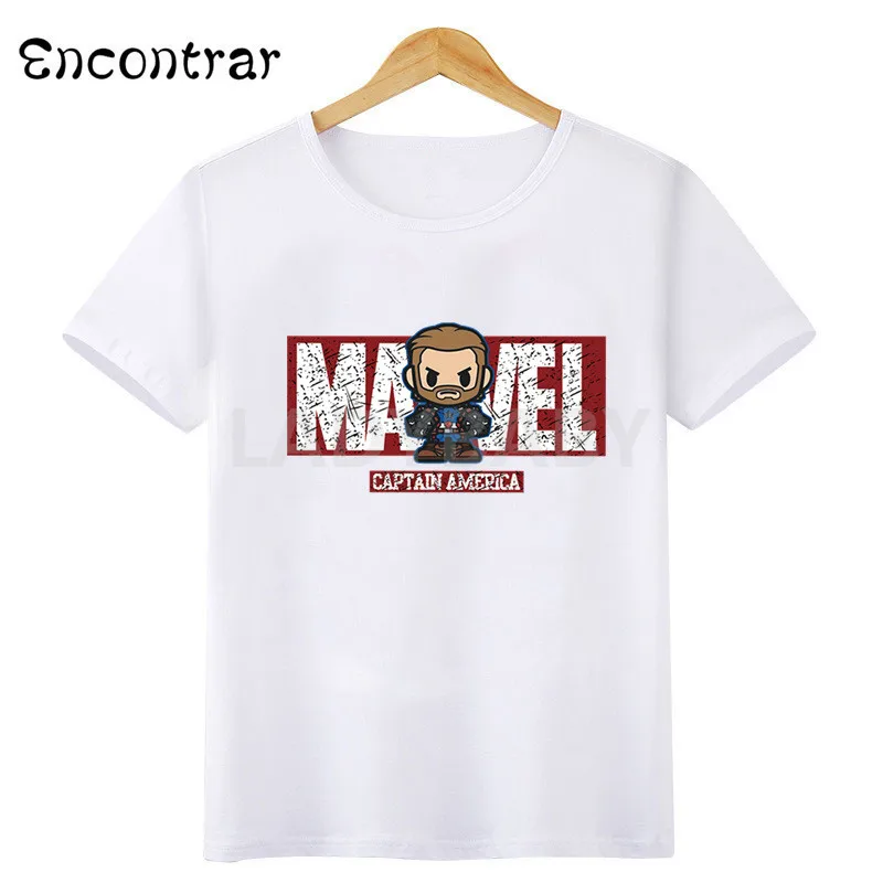 Забавная футболка Marvel для мальчиков и девочек Мстители Железный человек Капитан