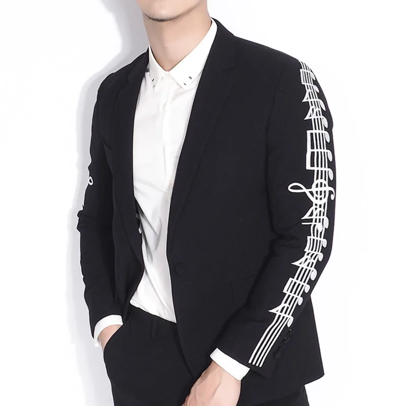 

Men Blazer Homme Stage Stagewear Man Dress Jacket Terno Masculino Embroidery Black Mans Suit Single Western