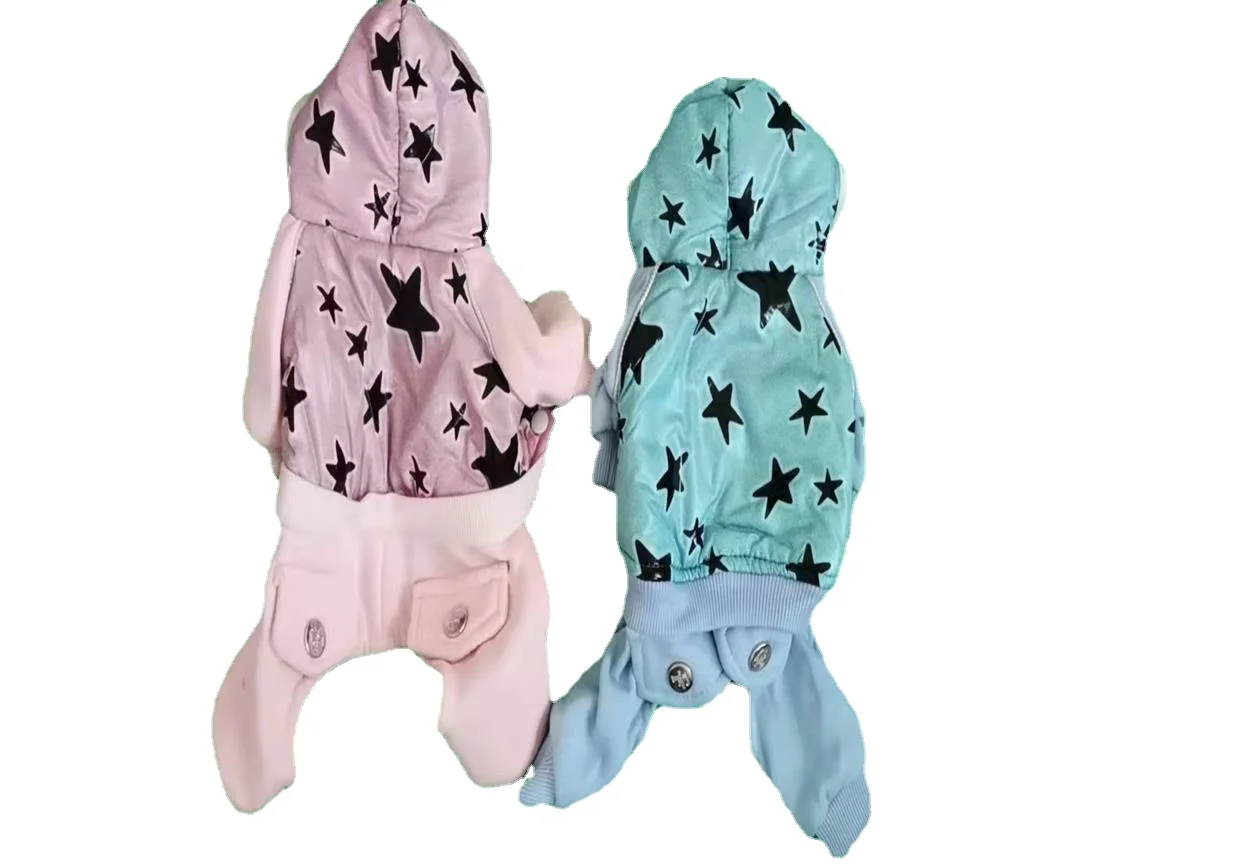 Cheap-Star-Pattern-Pet-Dogs-Winter-Jumpsuit-Coat-Small-Dogs-Warm-Jacket-Clothing.jpg Olcsó Csillagmintás Kedvtelésből Tartott Kutyák Téli Jumpsuit Kabát Kis Kutyák Meleg Kabát Ruházat - Image 1