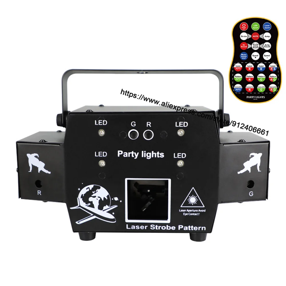 Aircraft Animation Laser Projector 4IN1 Effect DJ Disco Stage Light LED Hybrid Special Effects DMX Control For Bar Party Xmas
