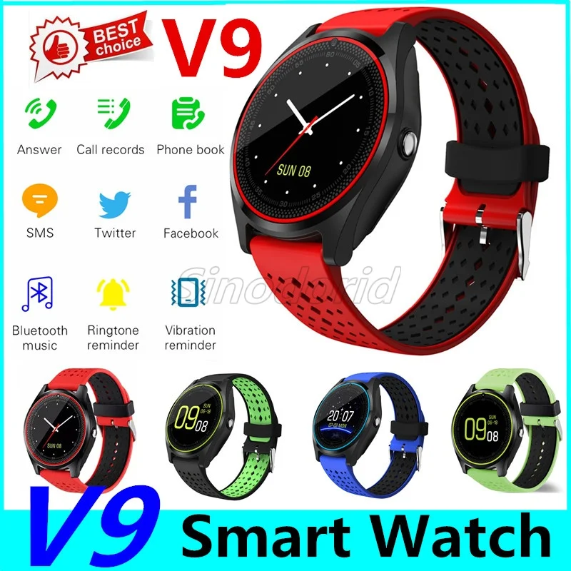 Смарт-часы V9, Bluetooth, Android, умные часы, SIM, умные часы для мобильного телефона, запись сна, шагомер, спортивные Смарт-часы