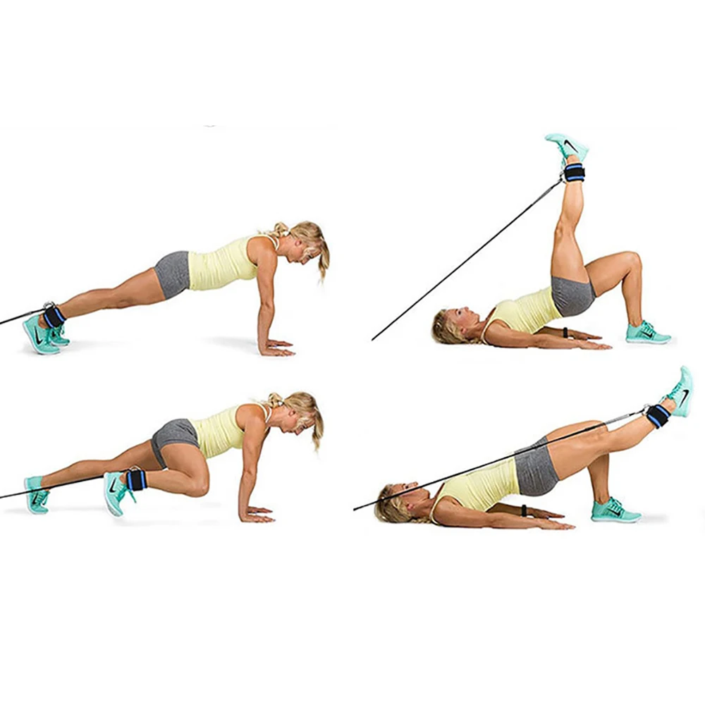 1Pair Fitness Ankle Straps Leg Exercises Adjustable DRing Ankle Cuffs Gym Workouts Glutes Legs