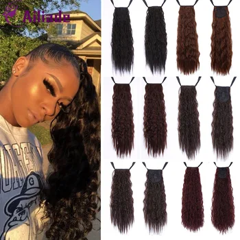 

AILIADE 22" 18" Kinky Curly Synthetic Ponytail Extensions Clip-in Pony Tail Natural Hair Extension Heat Resistant Hair Pieces