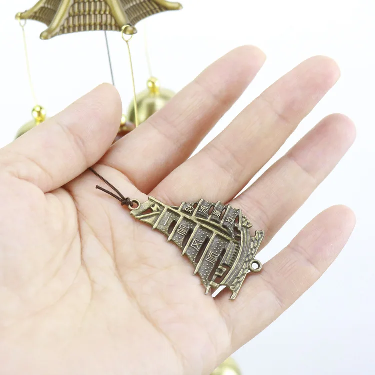 Double Layer Pegasus Lucky Feng Shui House Protection Alloy Feng Shui Wind Chime Anti-theft Doorbell Car Pendant Wholesale