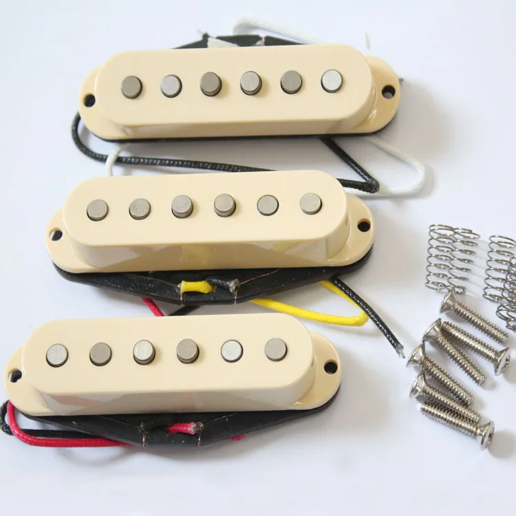 

Artec Alnico 5 Single Coil Strat Pickup Set Cream Cover From Korea