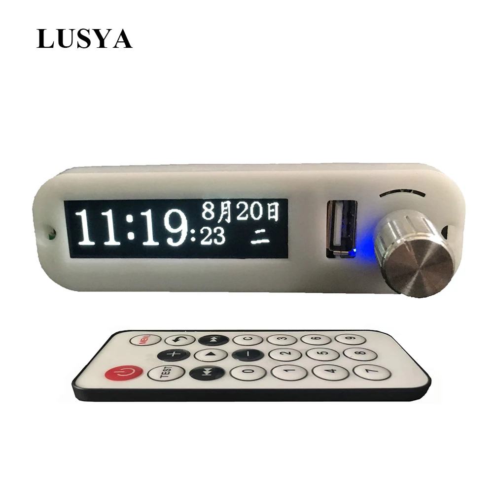 Lusya Bluetooth 5,0 стерео аудио MP3 декодер доска OLED дисплей музыкального спектра анализатор индикатор уровня VU метр Часы T0946