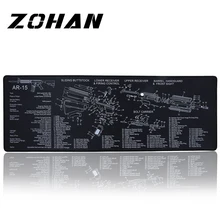 Чистящий коврик для пистолета(3 на 1 дюйм)-ковёр для верстака двойной толщины-Дополнительная защитная накладка с диаграммой Ar 15 деталей