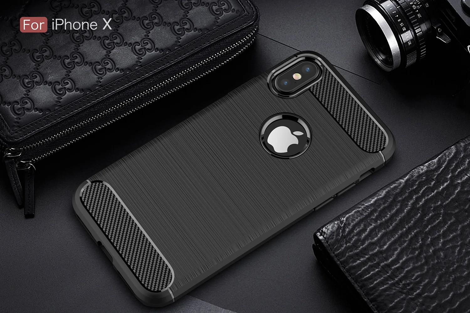 Чехлы для Apple iphone X роскошный силиконовый мягкий ТПУ Тонкий задний Чехол для iphone x черный чистый цвет корпус телефона