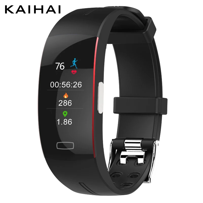 KAIHAI h66 health smartwatch ppg ecg hrv умные часы измерение кровяного давления монитор сердечного ритма фитнес-трекер активности gps - Цвет: red smart watch