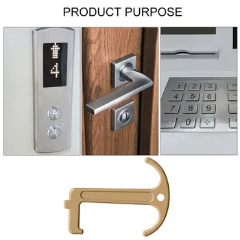 

Safety Door Opener Kit Contactless Hygiene Hand Antimicrobial Isolation NO Touch Door Opener Press Elevator Tool Handle Key#Y5