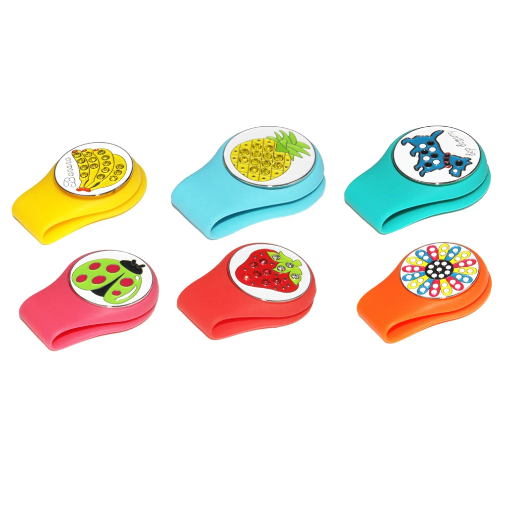 Magnetic Golf Hat Clip Golf Marker with Detachable Cute Pattern Plate Golf Accessories Golf Putting Alignment Tool
