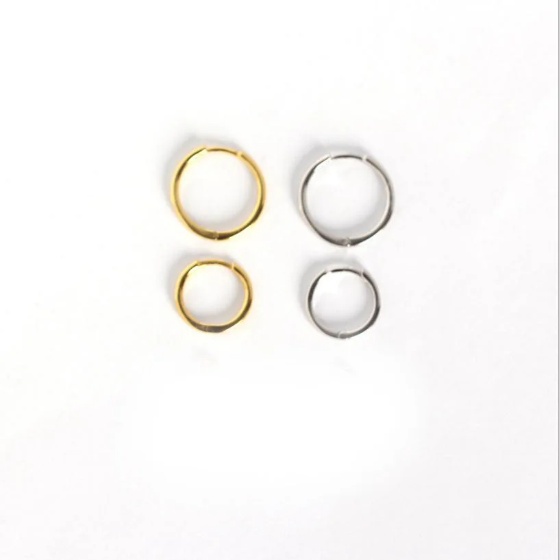 Punk 925 Sterling Silver Earrings For Women/Men Small Hoop Earrings Girl Cartilage Ear Bone Earring Female Gold round aretes K5