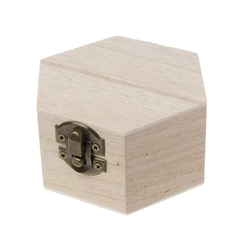 

Natural Wood Box Unfinished Plain Wooden Jewelry Storage Pencil Case DIY Craft