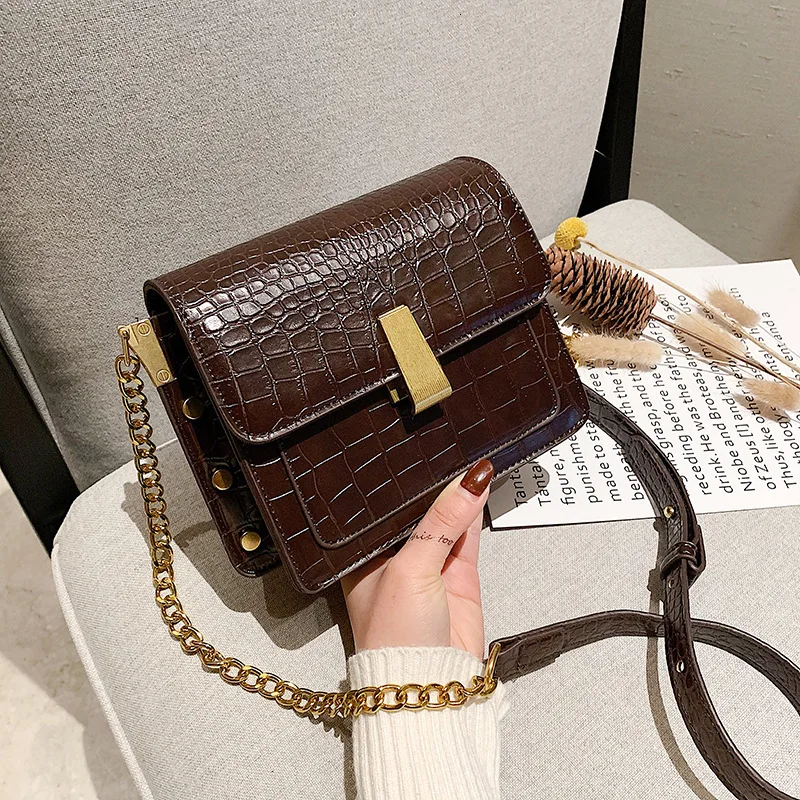 

Female Chain Crossbody Bags For Women 2020 Leather Luxury Handbag Designer Sling Sac A Main Ladies Hand Shoulder Messenger Bag