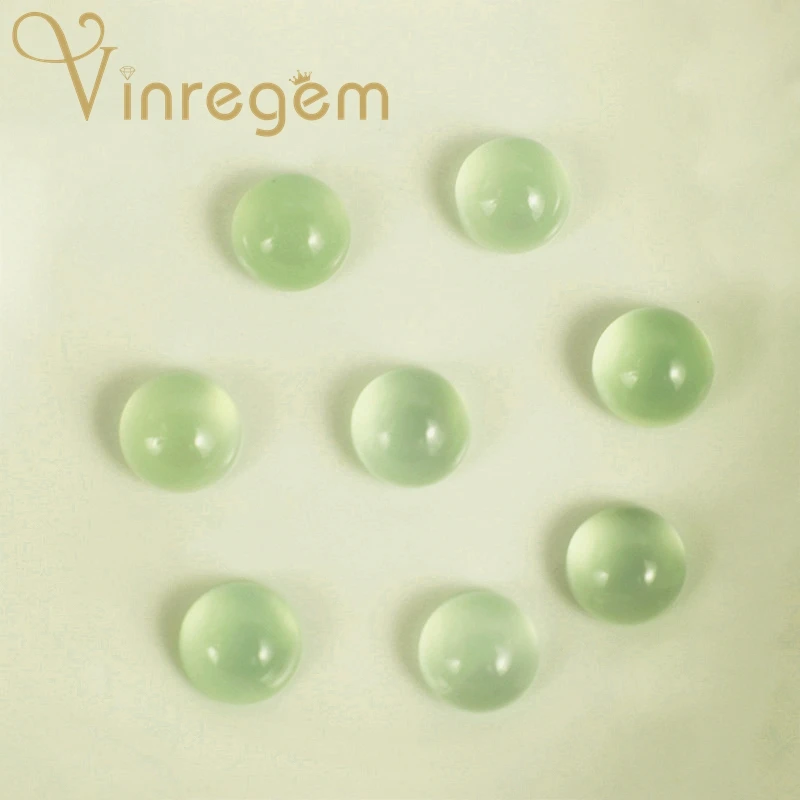 

Vinregem AAAAA Top Quality Natural Round Cut Prehnite Loose Gemstone DIY Stones Fine Jewelry Wholesale Lots Bulk