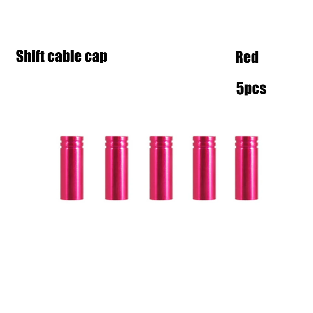 Red Shift Caps 5 шт. 4 цвета Алюминиевый тормоз/переключатель переключения кабеля крышка велосипедный наконечник крышка открытый MTB дорожный Запчасти для велосипедов аксессуар - Цвет: Red Shift Caps