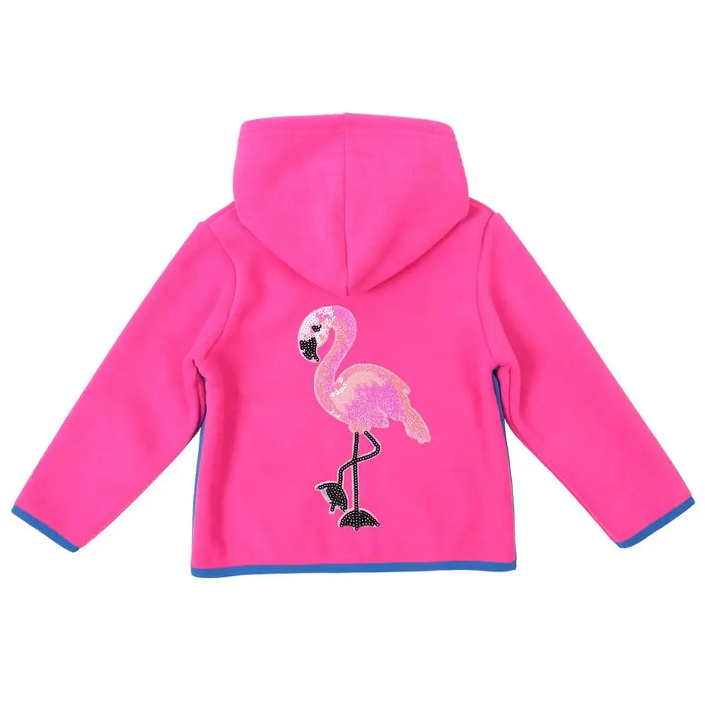 Hot Pink 03 ARFAR/флисовое пальто для маленьких девочек с единорогом; зимняя детская верхняя одежда на молнии с блестками; куртка с капюшоном; пушистое плюшевое повседневное пальто с длинными рукавами - Цвет: Hot Pink 03
