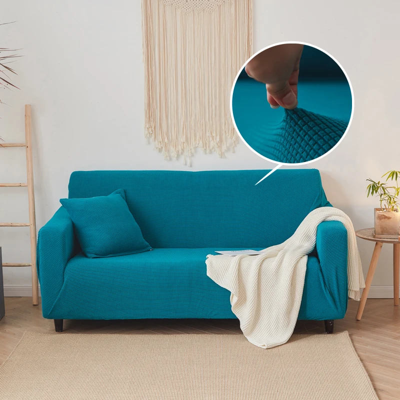 

Plush Sofa Cover For Living Room Soft Solid Sectional Slipcovers Thicken stretch Couch Cover One/Two/Three/Four seater Sofa Case