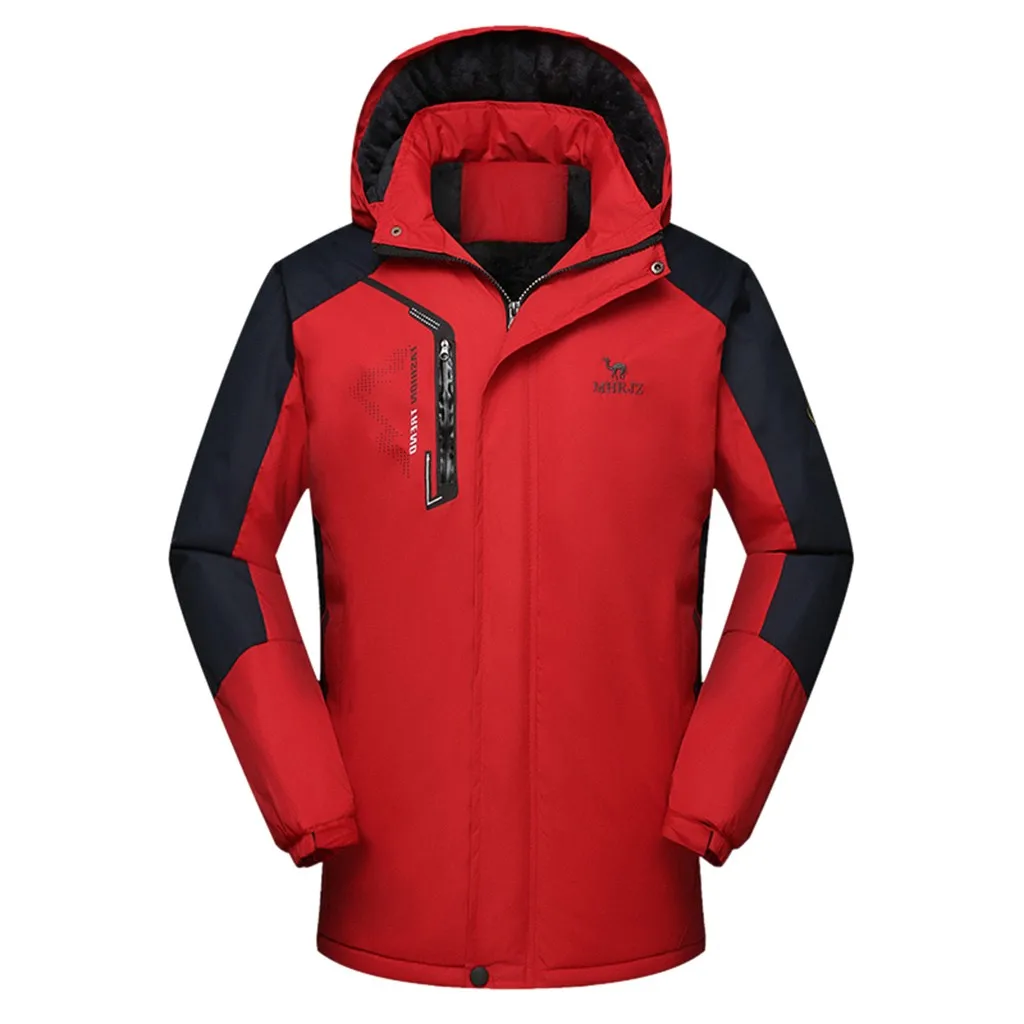 Модные мужские куртки; сезон осень-зима; спортивная уличная ветровка; толстая теплая куртка; пальто; куртка для улицы; зимняя уличная одежда - Цвет: Красный