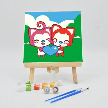 

Digital Oil Paintings By Numbers For Kids On Canvas 20×20cm With Frame DIY Cartoon Fox Pictures Acrylic Paint Art Child Coloring