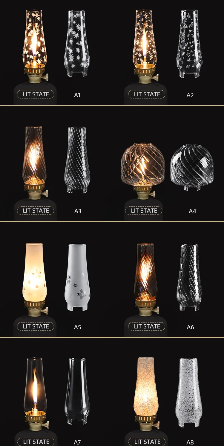 Uonlytech Abat-Jour Verre Transparent Pour Lanterne à Gaz