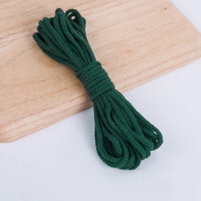 dark green 5 мм Diy аксессуары витой круглый хлопок шнур декоративная Веревка бежевый хлопок веревка ручной шнурок хлопок веревка 14 цветов - Цвет: dark green