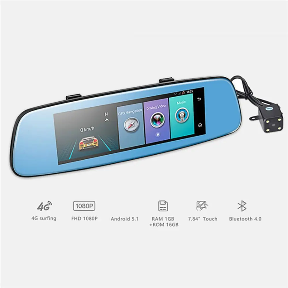 1080P Мини WiFi Автомобильный 7,84 дюймов камера DVR видео видеорегистратор монитор ночного видения 140 приложение для Android/iPhone
