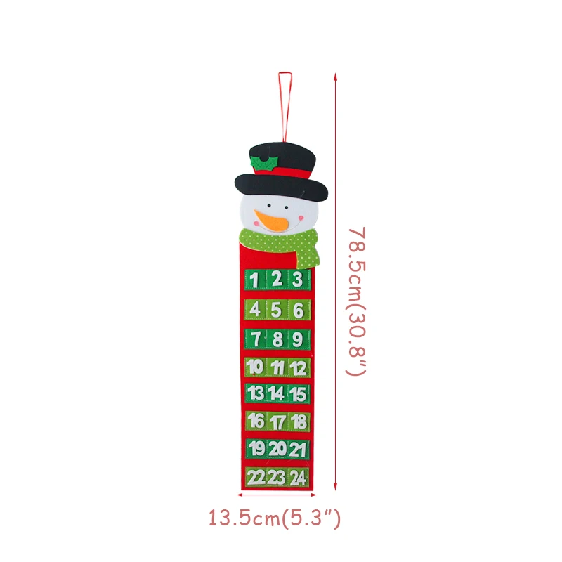 calender snowman WEIGAO Felt Christmas Tree Snowman Children's Handmade Ornament DIY Felt Snowman Set with Accessories for Xmas Hanging Pendant - Цвет: calender snowman