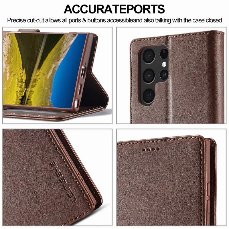 For Samsung Galaxy S22 Ultra Case Flip Wallet Cover For Samsung S22 Plus 5G Case Leather Magnetic Luxury Phone Bags Cases Coque samsung s22 ultra case