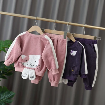 

Girls 2020 New Clothes Children's Spring and AutumnClothes Long Sleeve + Pants 2 Pieces